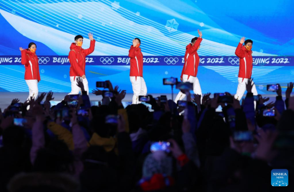 In Pics: Awarding Ceremony of 2,000m Short-Track Mixed Relay at Beijing 2022