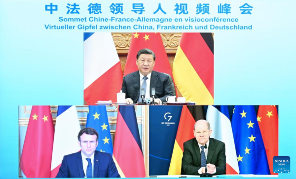 Xi Holds Virtual Summit with Leaders of France, Germany