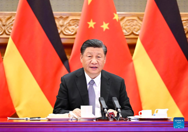 Xi Calls on China, Germany to Better Harness Stabilizing, Constructive, Steering Role of Ties