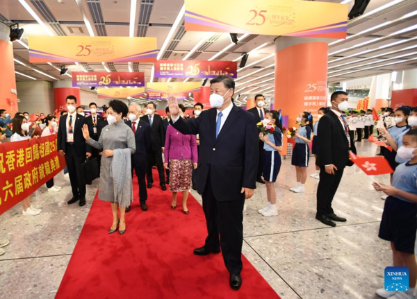 President Xi Arrives in Hong Kong for Anniversary Celebrations