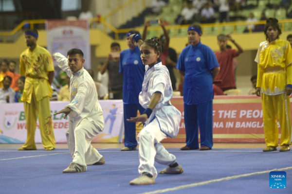 Ambassador Cup China-Bangladesh Wushu Demonstration Attracts 300 Players