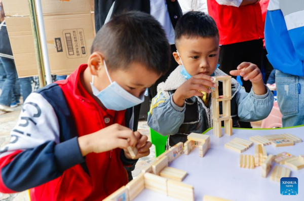 Children's Center Set up at Quake Relief Shelter in Luding County