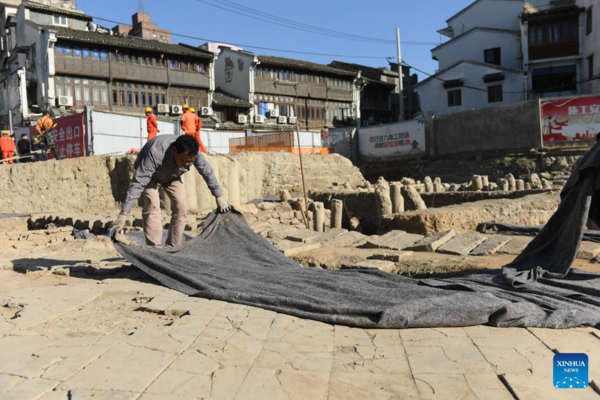 In Pics: Archaeological Site of Shuomen Ancient Port in E China's Zhejiang