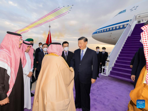 Xi Lands in Riyadh for China-Arab States Summit, China-GCC Summit, State Visit