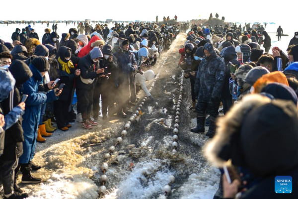 Winter Fishing-Themed Festival Opens at Chagan Lake, NE China