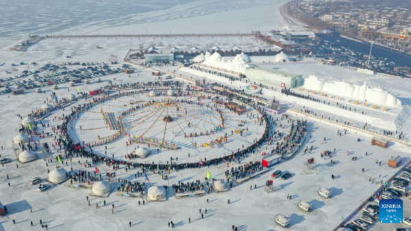 Winter Fishing-Themed Festival Opens at Chagan Lake, NE China