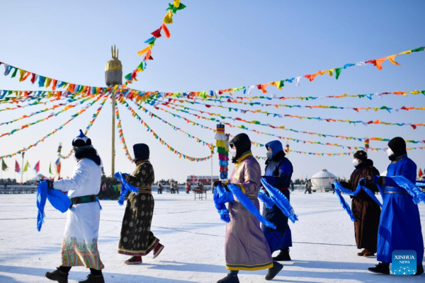 Winter Fishing-Themed Festival Opens at Chagan Lake, NE China