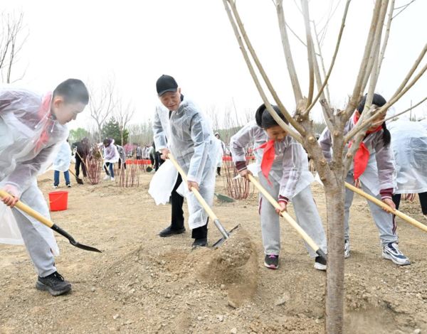 Xi Plants Trees in Beijing, Urging More Afforestation Efforts for Green Development, Building Beautiful China