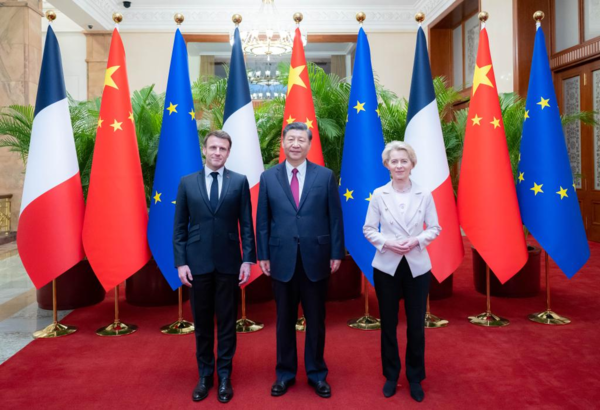 Xi Holds Trilateral Meeting with Macron, von der Leyen