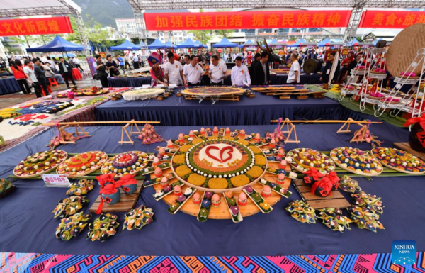 Gourmet Competition Marks Traditional Sanyuesan Festival in S China's Guangxi