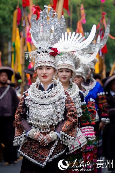 People Celebrate Miao Sisters Festival in SW China's Guizhou