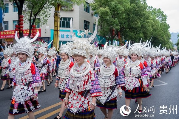 People Celebrate Miao Sisters Festival in SW China's Guizhou