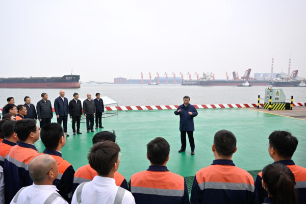 Xi Visits City of Cangzhou in North China's Hebei Province