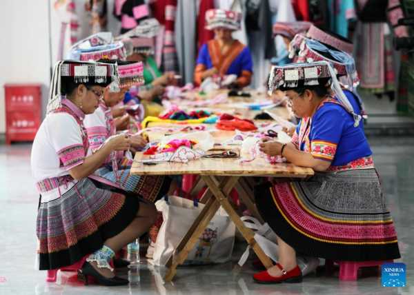 Embroidery Industry Provides Jobs for Local Women of Miao Ethnic Group in Yunnan County