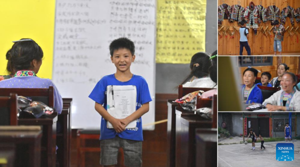 Students Learn About Intangible Cultural Heritages in Summer Vacation in Guangxi, S China