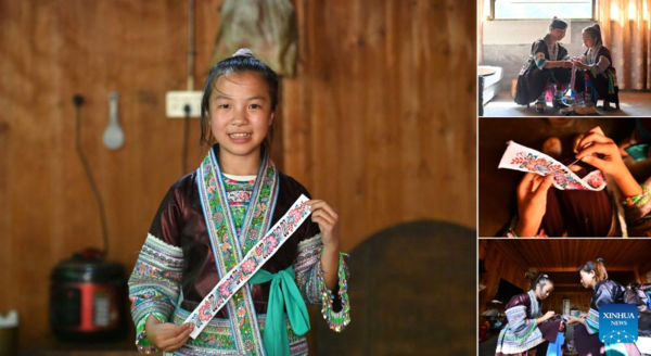 Students Learn About Intangible Cultural Heritages in Summer Vacation in Guangxi, S China