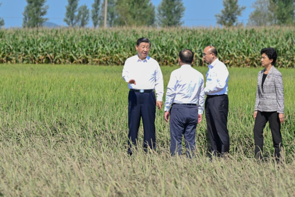 Xi Visits Flood-Affected Villagers in NE China's Heilongjiang Province