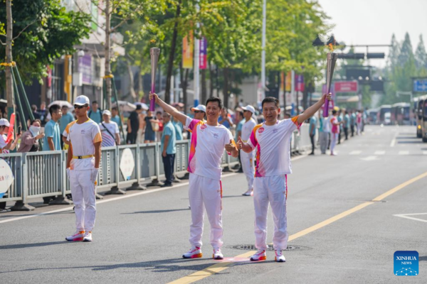 Torch Relay of 19th Asian Games Continues in Quzhou, E China