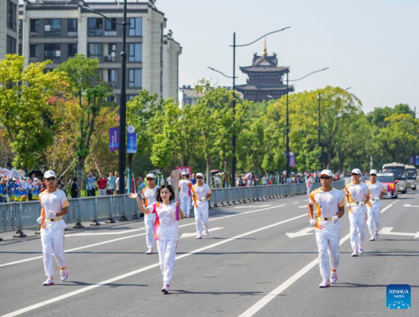 Torch Relay of 19th Asian Games Continues in Quzhou, E China