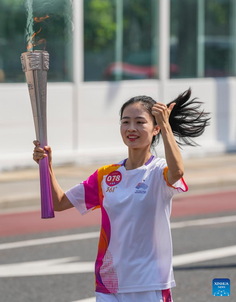 Torch Relay of 19th Asian Games Continues in Quzhou, E China