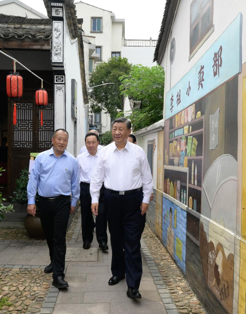 Xi Inspects Jinhua in East China's Zhejiang Province