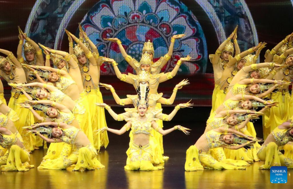 Performance Featuring Dunhuang Music and Dance Staged During 7th Silk Road (Dunhuang) Int'l Cultural Expo