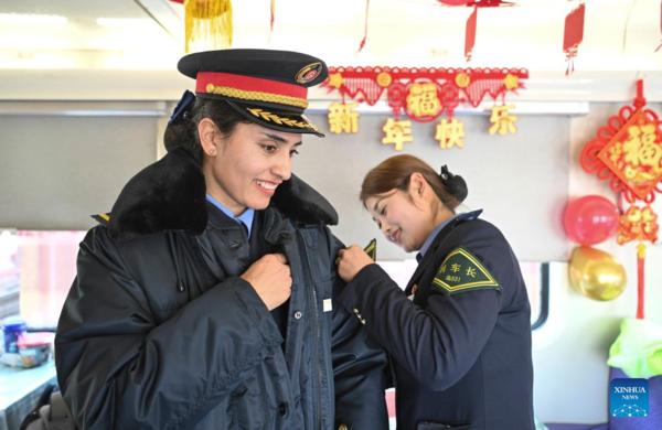 Ethnic Tajik Train Conductor's Journey amid China's Spring Festival Travel Season