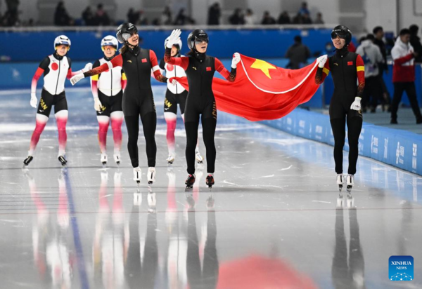 China Wins Speed Skating Women's Team Pursuit Gold at Asian Winter Games